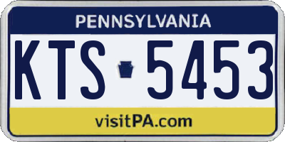 PA license plate KTS5453