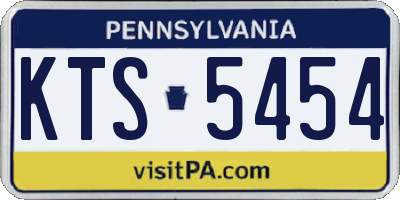 PA license plate KTS5454