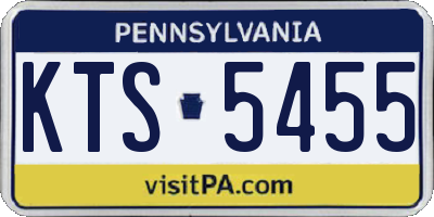 PA license plate KTS5455