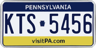 PA license plate KTS5456