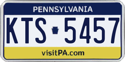 PA license plate KTS5457