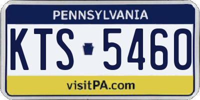PA license plate KTS5460