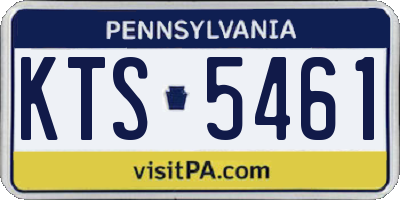 PA license plate KTS5461