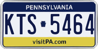 PA license plate KTS5464
