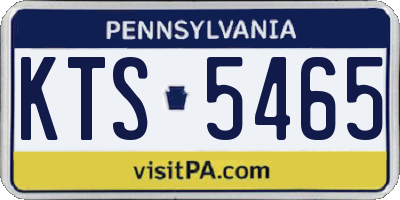 PA license plate KTS5465