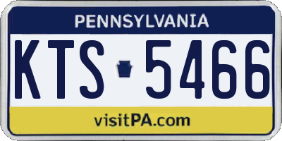 PA license plate KTS5466
