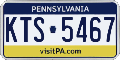 PA license plate KTS5467