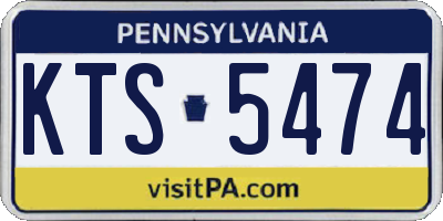 PA license plate KTS5474