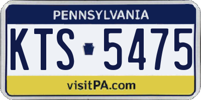 PA license plate KTS5475