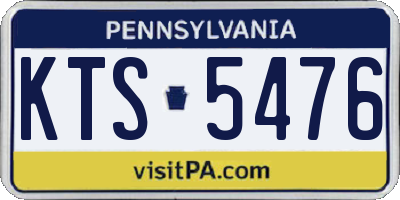 PA license plate KTS5476