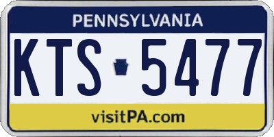 PA license plate KTS5477