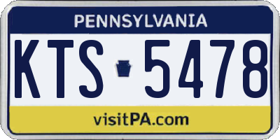 PA license plate KTS5478