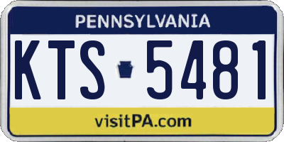 PA license plate KTS5481