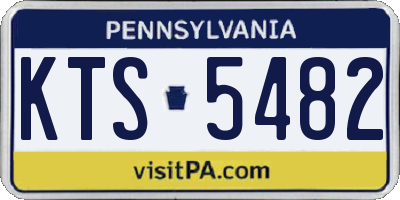PA license plate KTS5482