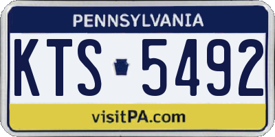PA license plate KTS5492