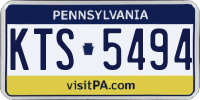 PA license plate KTS5494