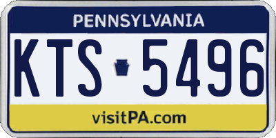 PA license plate KTS5496