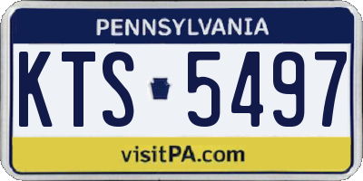 PA license plate KTS5497