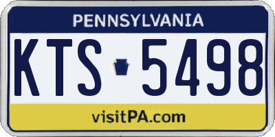 PA license plate KTS5498