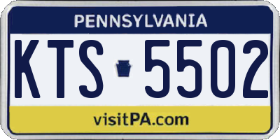 PA license plate KTS5502