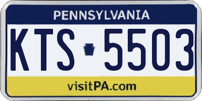 PA license plate KTS5503