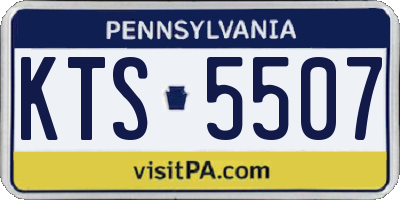 PA license plate KTS5507