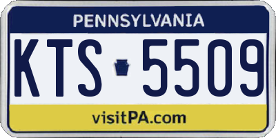 PA license plate KTS5509
