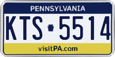PA license plate KTS5514