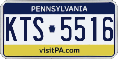 PA license plate KTS5516
