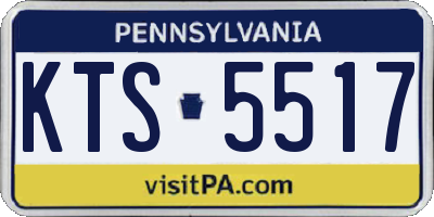 PA license plate KTS5517
