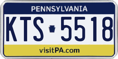 PA license plate KTS5518