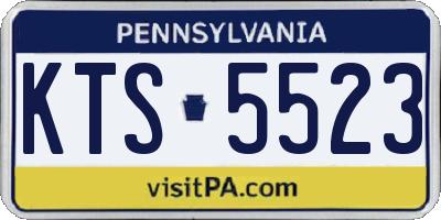 PA license plate KTS5523
