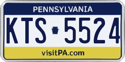 PA license plate KTS5524