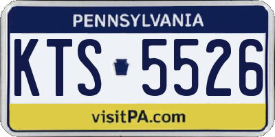 PA license plate KTS5526