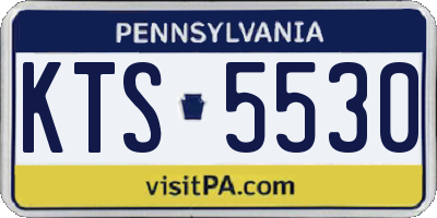 PA license plate KTS5530