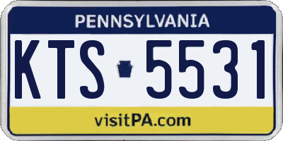 PA license plate KTS5531
