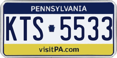 PA license plate KTS5533