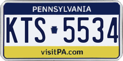 PA license plate KTS5534