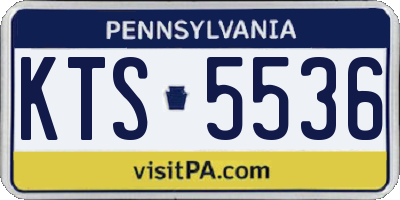 PA license plate KTS5536