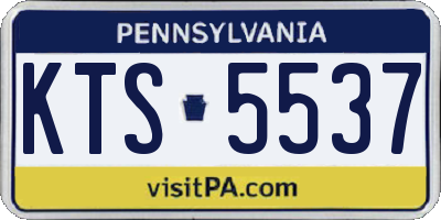 PA license plate KTS5537