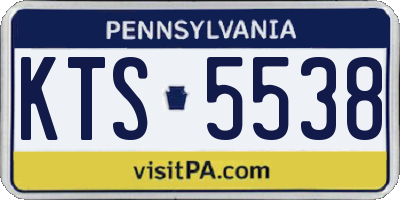 PA license plate KTS5538