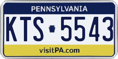PA license plate KTS5543