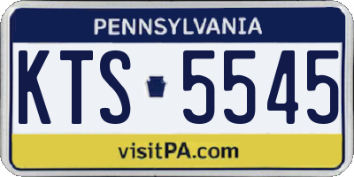 PA license plate KTS5545