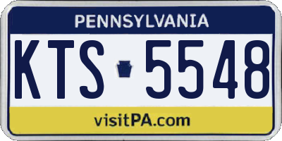 PA license plate KTS5548