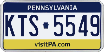 PA license plate KTS5549