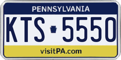 PA license plate KTS5550