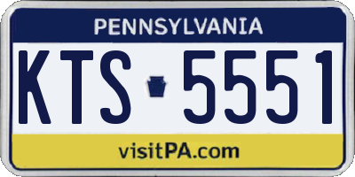 PA license plate KTS5551