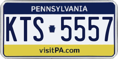 PA license plate KTS5557