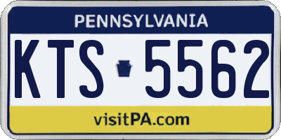 PA license plate KTS5562