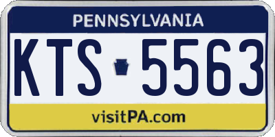 PA license plate KTS5563
